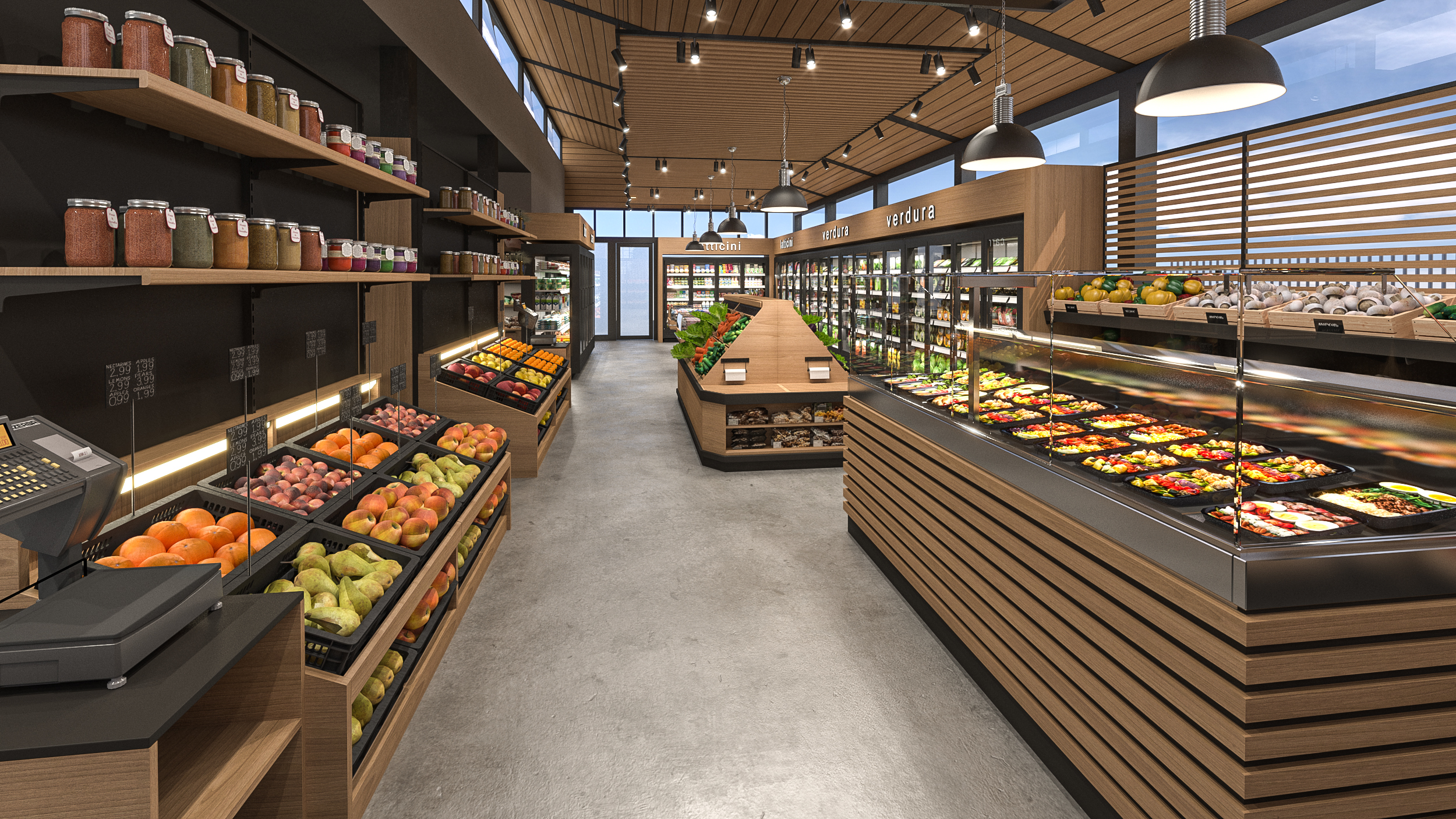 Interior Design Minimarket e Ortofrutta